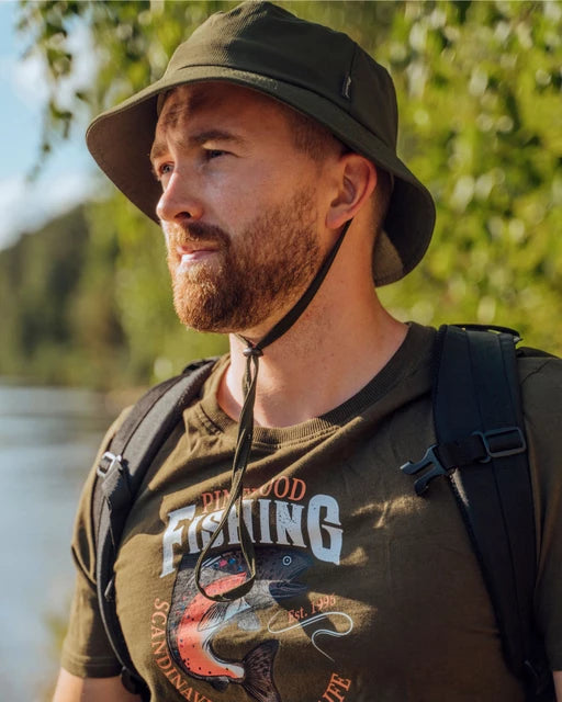 Mörkgrön InsectSafe solhatt med spänt hakband, utomhusbruk