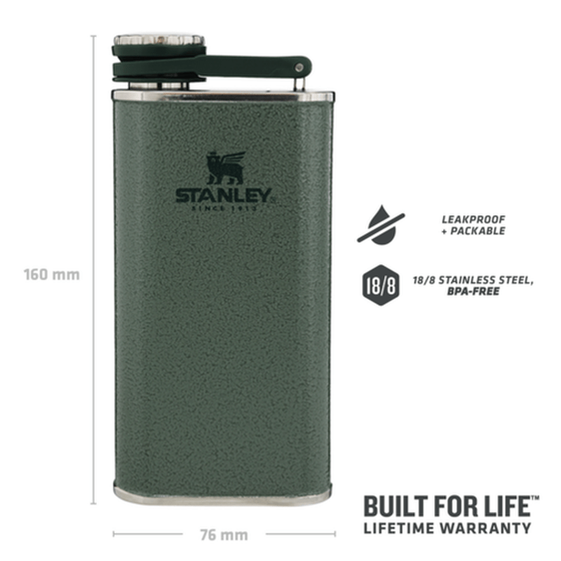 Mörkgrön Stanley fickplunta med måttlinjer 160 mm och ikoner för packbar form