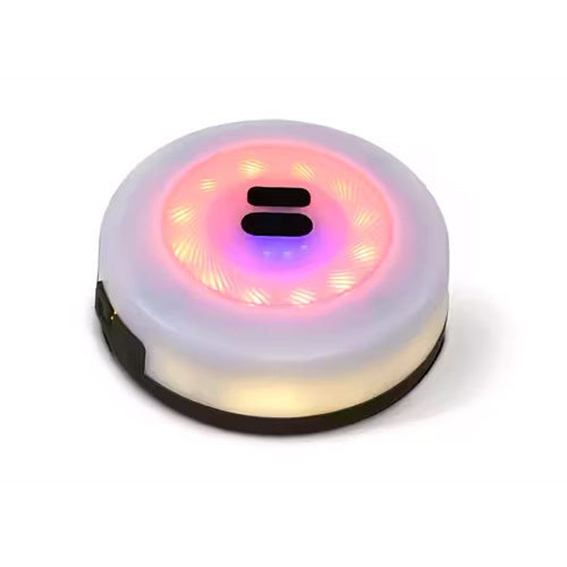 Vit laddningsbar campinglampa med USB-laddning och LED-slinga
