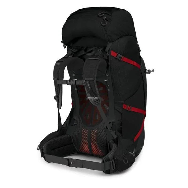 Osprey Aether Plus 100 ryggsäck bakre vy med meshbärsystem