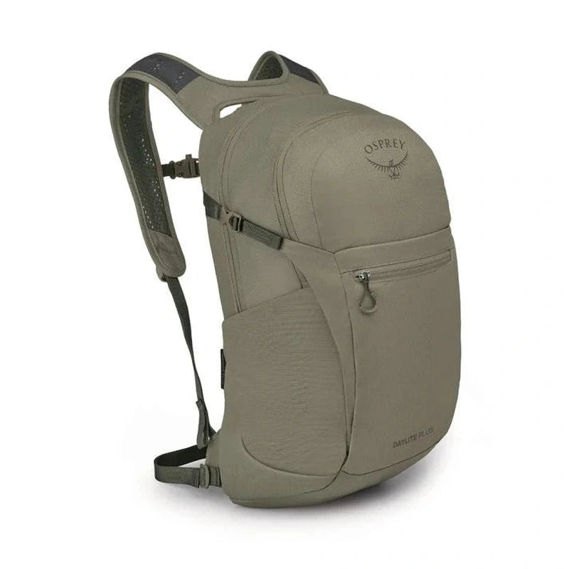 Beige Osprey Daylite Plus ryggsäck med meshaxelband och sidoficka