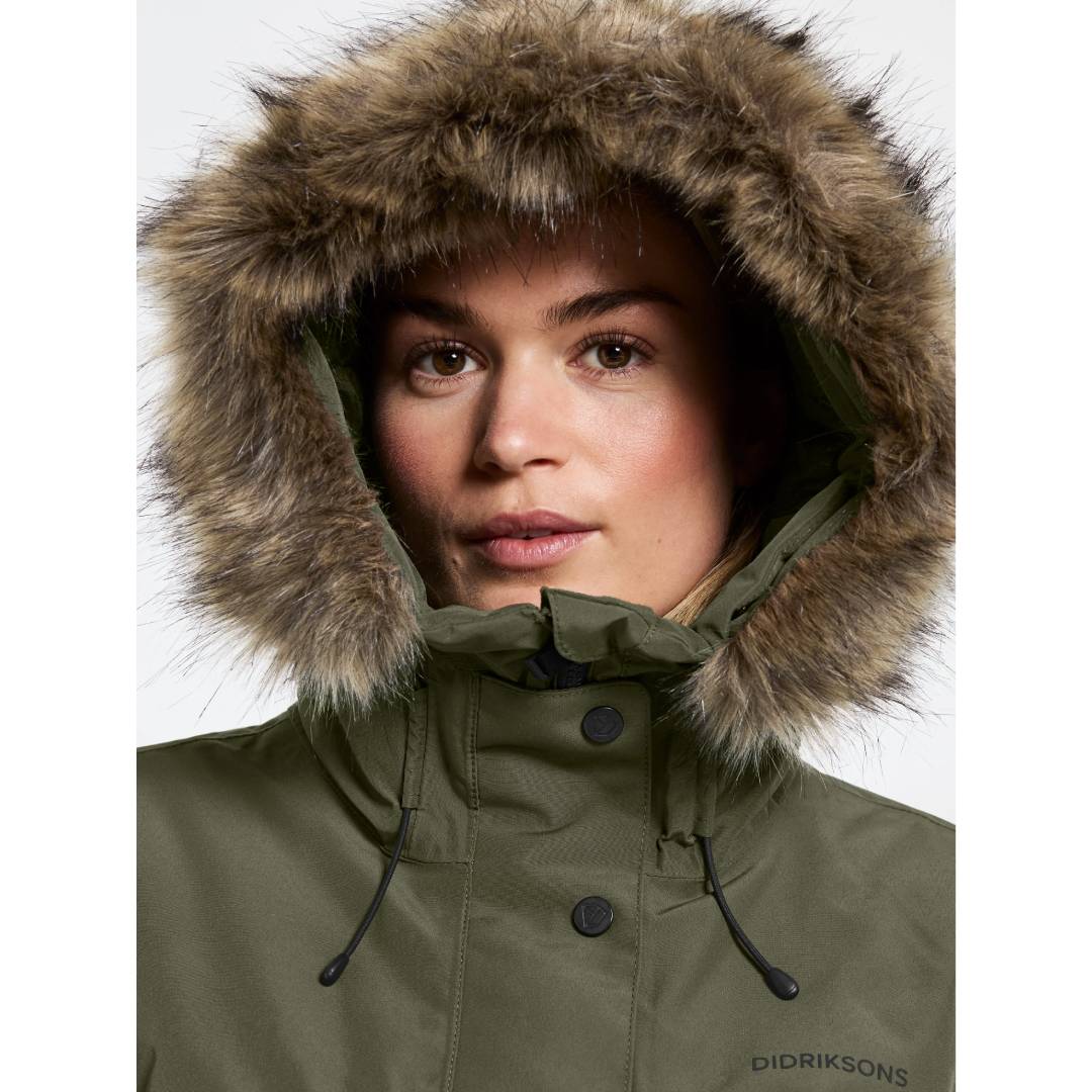 Erika Parka 3 Deep Green Front Closeup