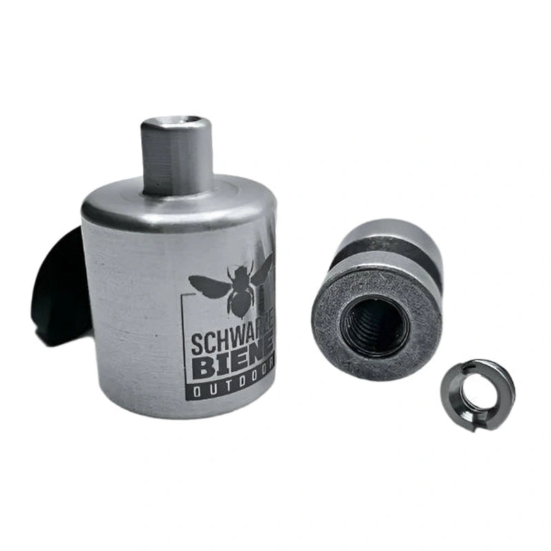 Silver aluminiumadapter för campingbord med klämskruv