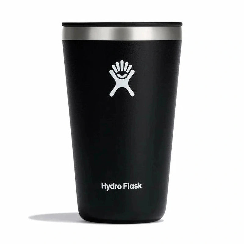 Svart Hydro Flask termosmugg med matt yta och vit logotyp