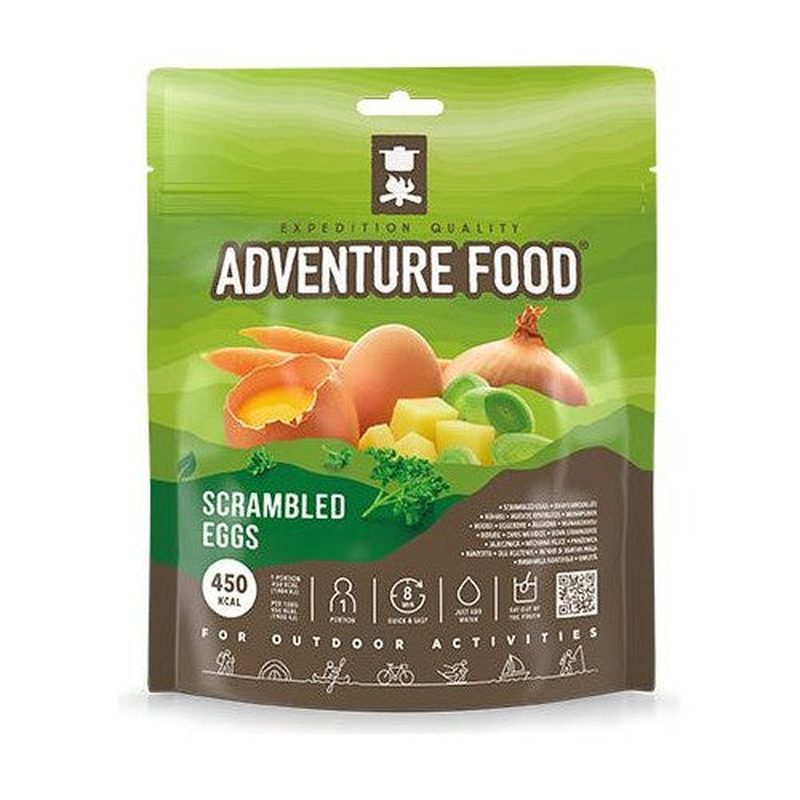 Adventure Food frystorkade scrambled eggs förpackning med ägg och grönsaker