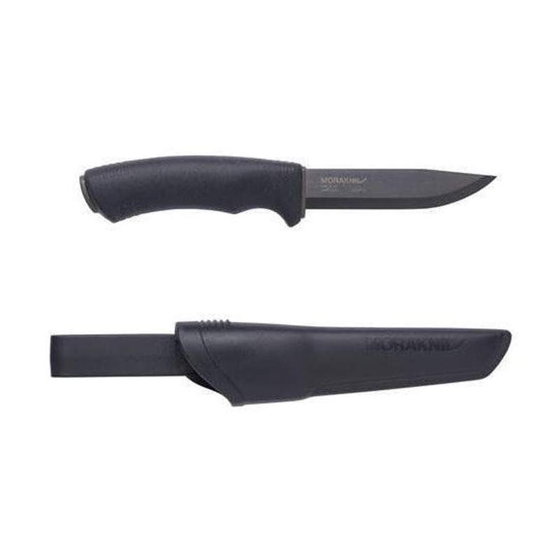 Morakniv Bushcraft Blackblade kniv med svart DLC-blad och polymerhandtag i originalfoder