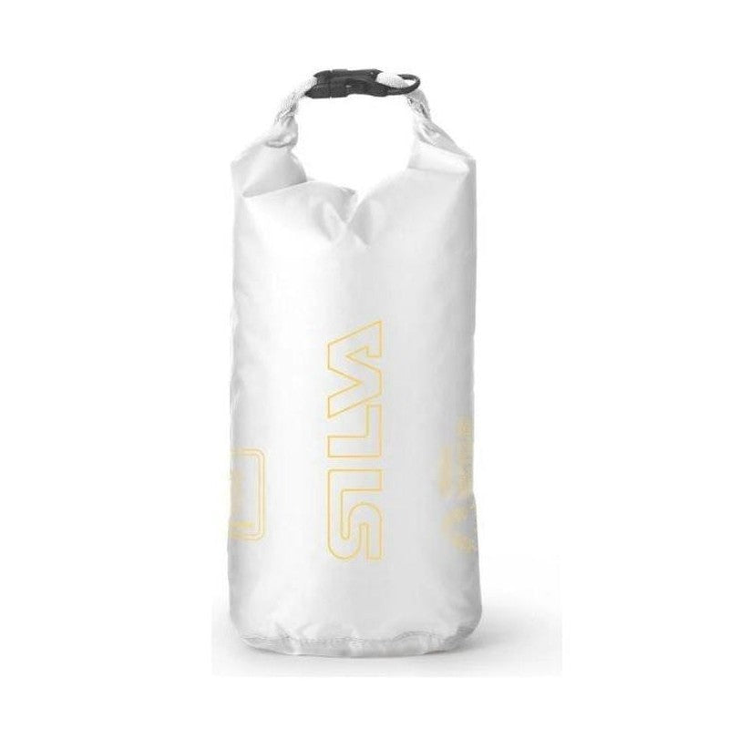 Vit Terra Dry Bag 3L med gul logotyp och rullstängning