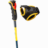 Jämförelse av LEKI-handtag med röd spänne och separat mesh-handledsrem