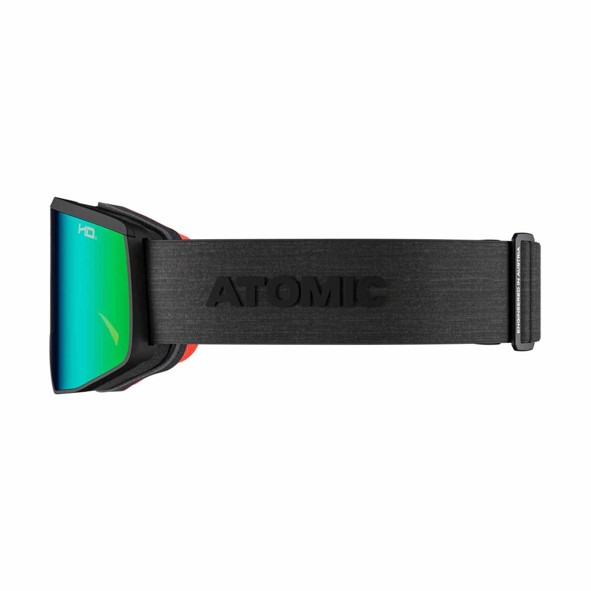Atomic Four Pro L HD skidglasögon svart med grön-blå reflexlins och texturerad rem