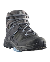Salomon X Ultra 5 Mid vandringskänga grå med ljusblå detaljer och S-logo