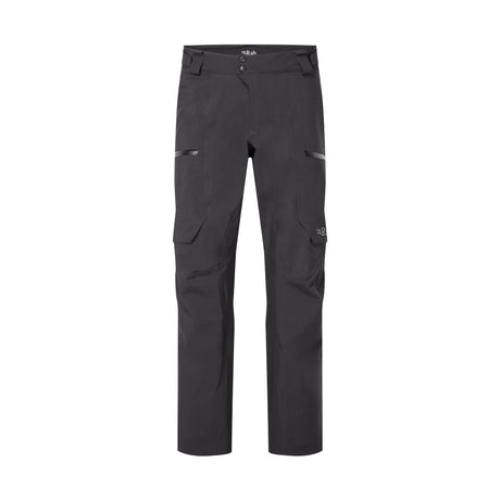 Mörkgråa Rab Khroma GORE-TEX skidbyxor för herr med knäpaneler och ventilerande fickor